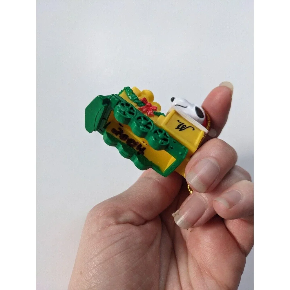 Vintage Peanuts Snoopy Santa Train Engine PVC Christmas Ornament Whitman Candy